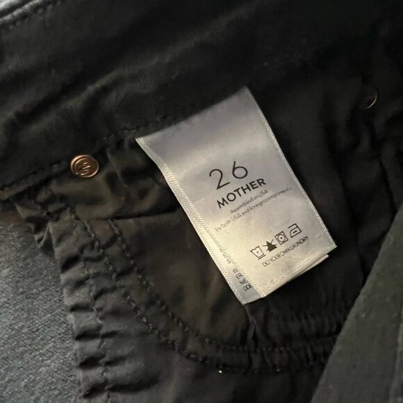 Mother The Looker Ankle Fray Jeans Women’s 26 Black Denim Guilty as Sin Skinny - Picture 5 of 6